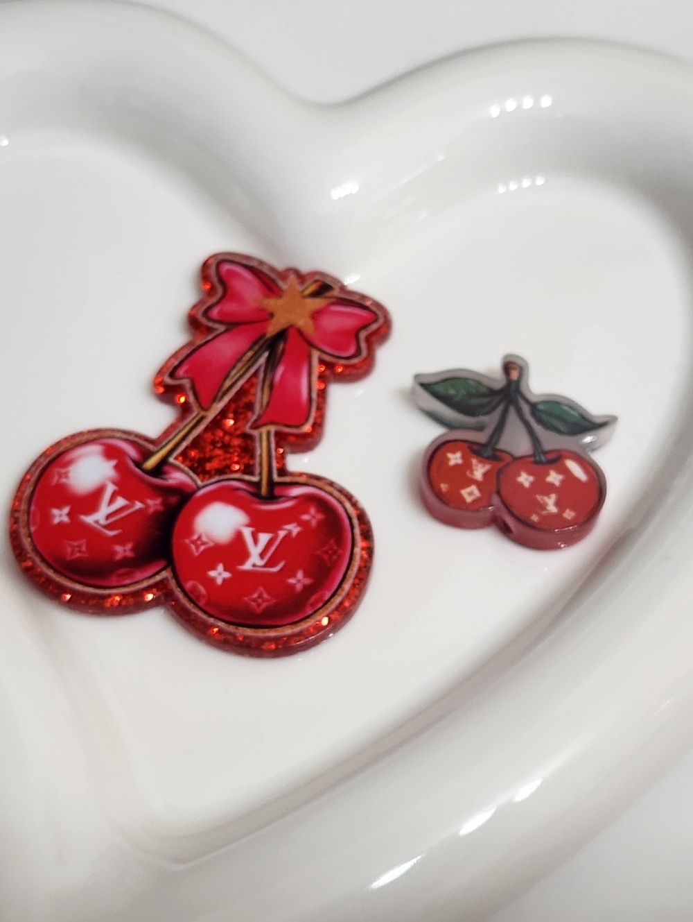 Cherries Flatback Focal Beads Design Badge Keychain Jewelry Making Crafts Magnet